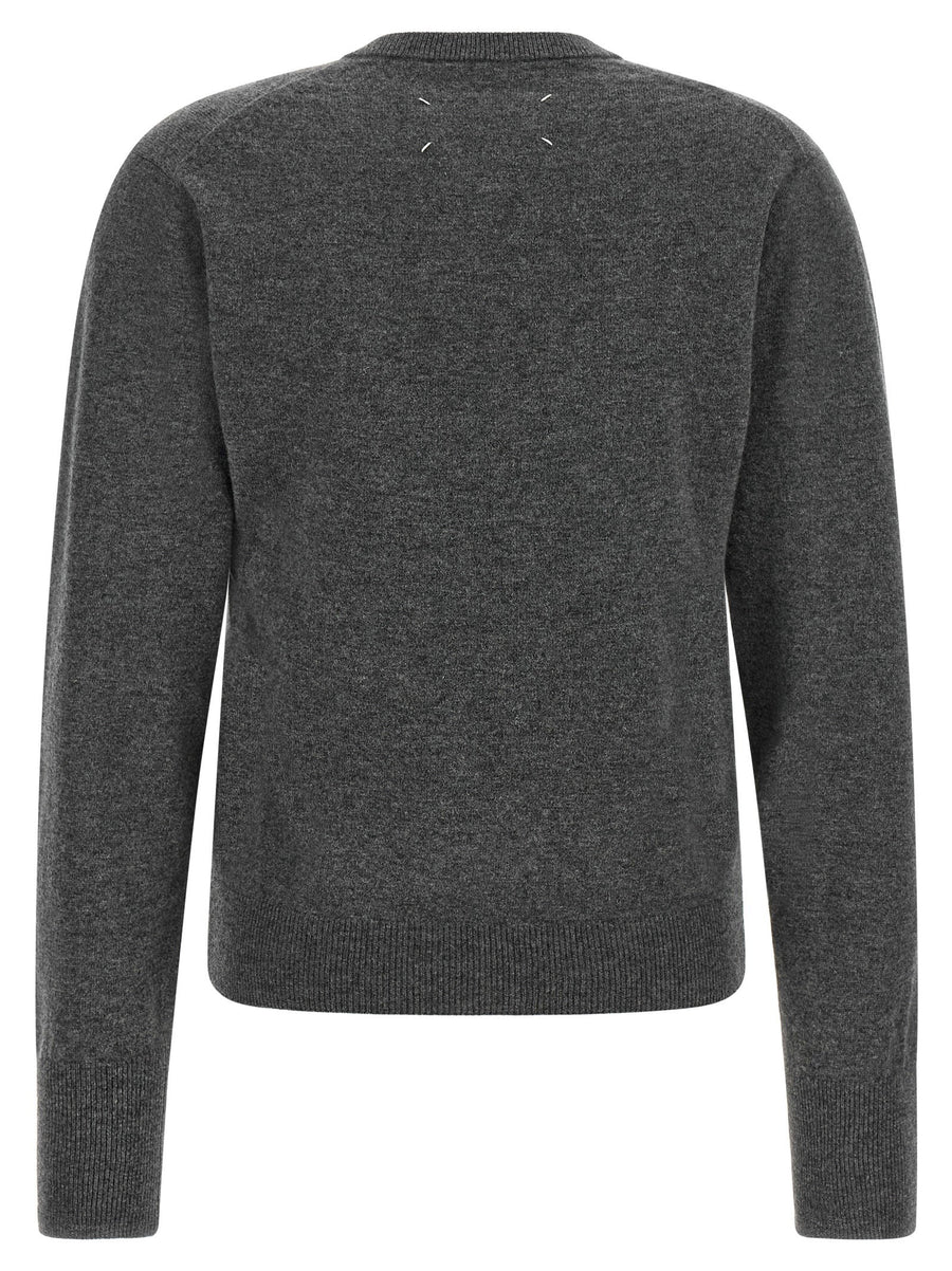 Maison Margiela Twist Gray Virgin Wool Sweater For Women