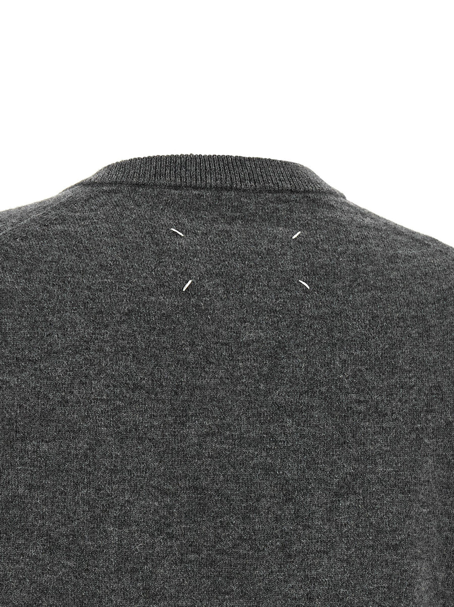 Maison Margiela Twist Gray Virgin Wool Sweater For Women