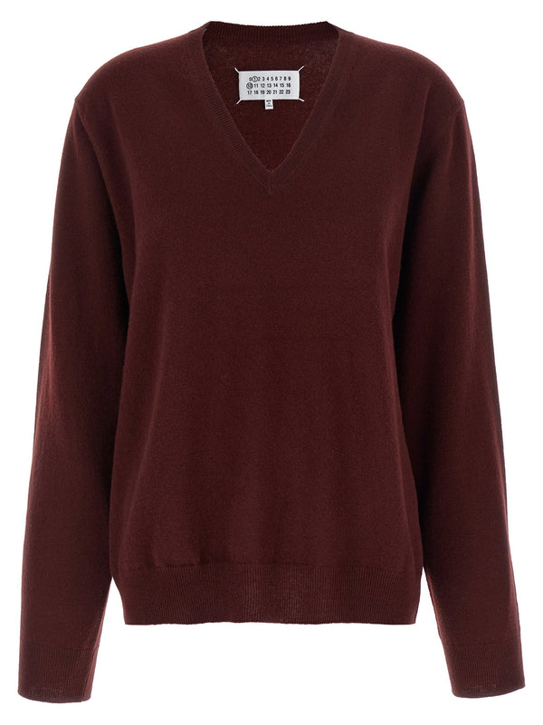 Maison Margiela Four Stitches Sweater Handcrafted Virgin Wool Knit Top For Women Luxury