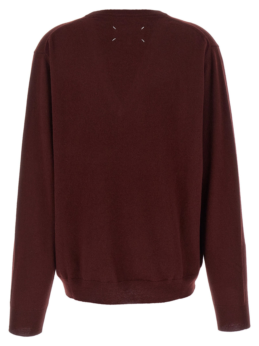 Maison Margiela Four Stitches Sweater Handcrafted Virgin Wool Knit Top For Women Luxury