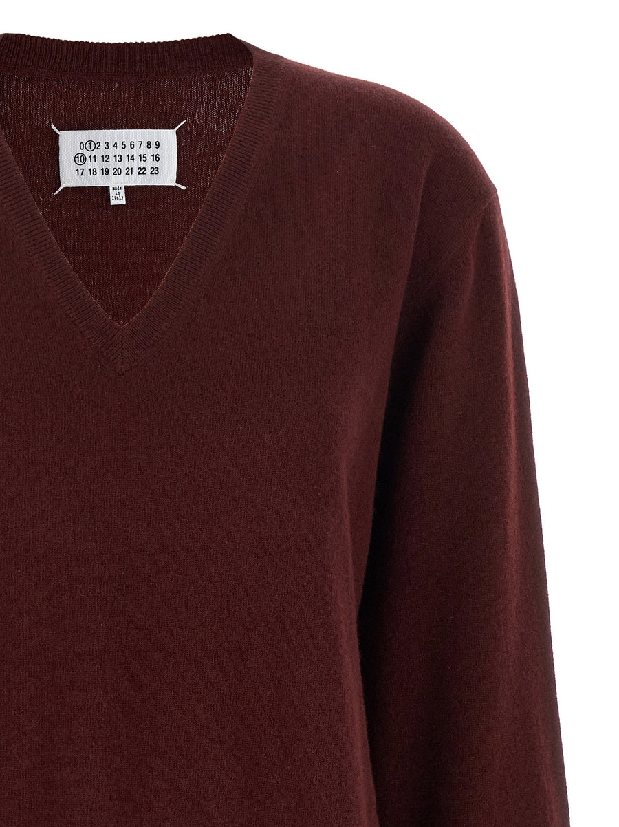 Maison Margiela Four Stitches Sweater Handcrafted Virgin Wool Knit Top For Women Luxury