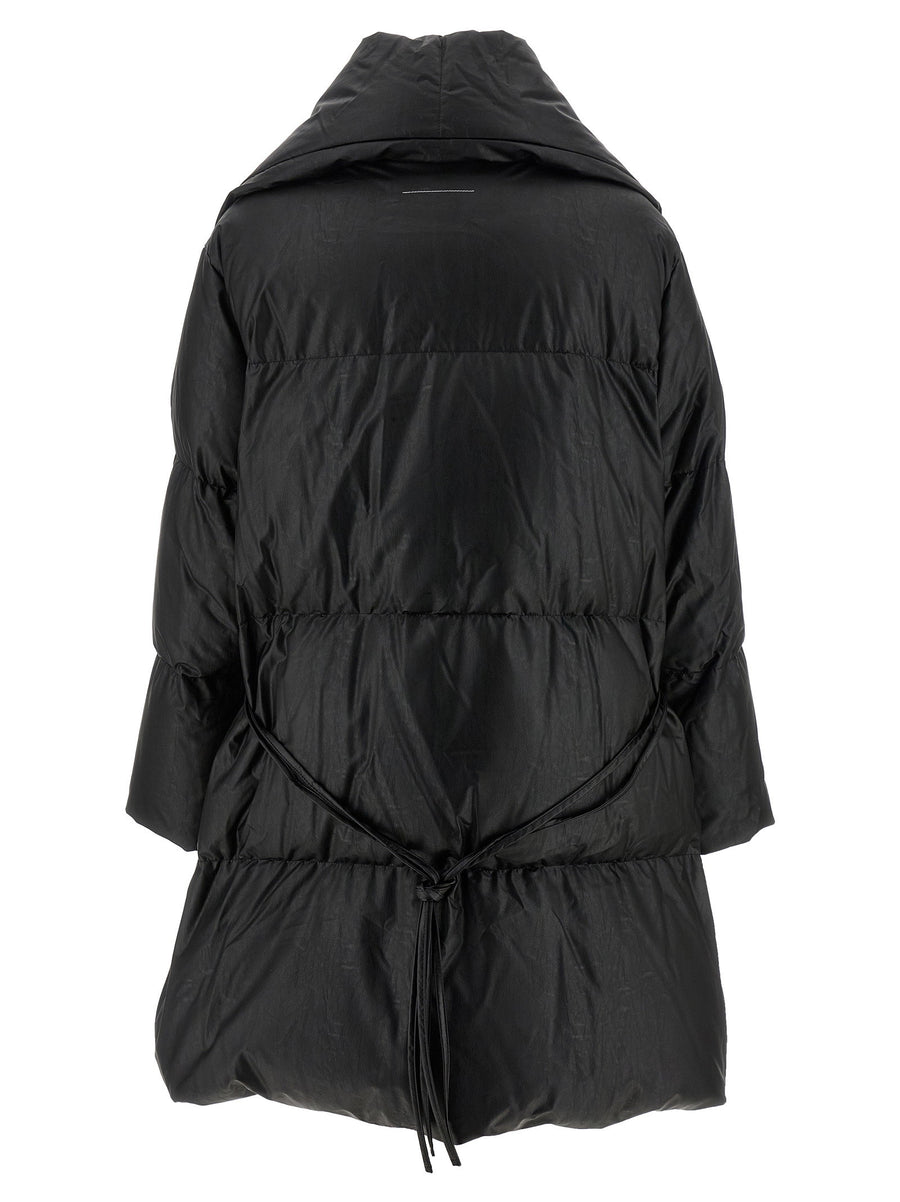MM6 Maison Margiela Scarf Down Jacket For Women With Integrated Collar Scarf Longline Goose Down Insulation