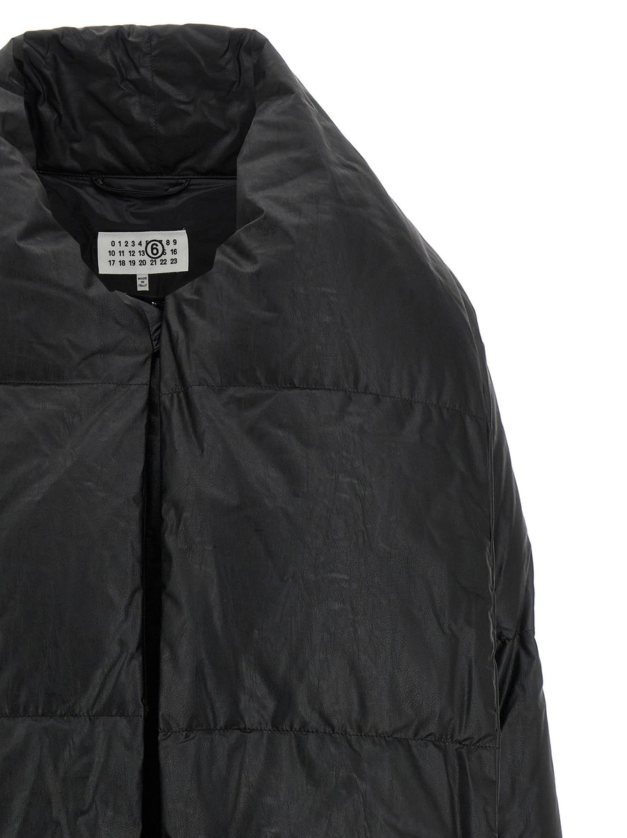 MM6 Maison Margiela Scarf Down Jacket For Women With Integrated Collar Scarf Longline Goose Down Insulation