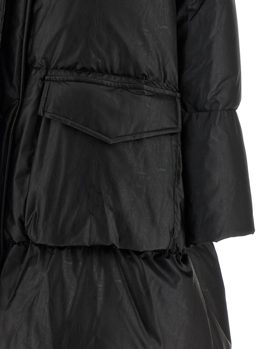 MM6 Maison Margiela Scarf Down Jacket For Women With Integrated Collar Scarf Longline Goose Down Insulation
