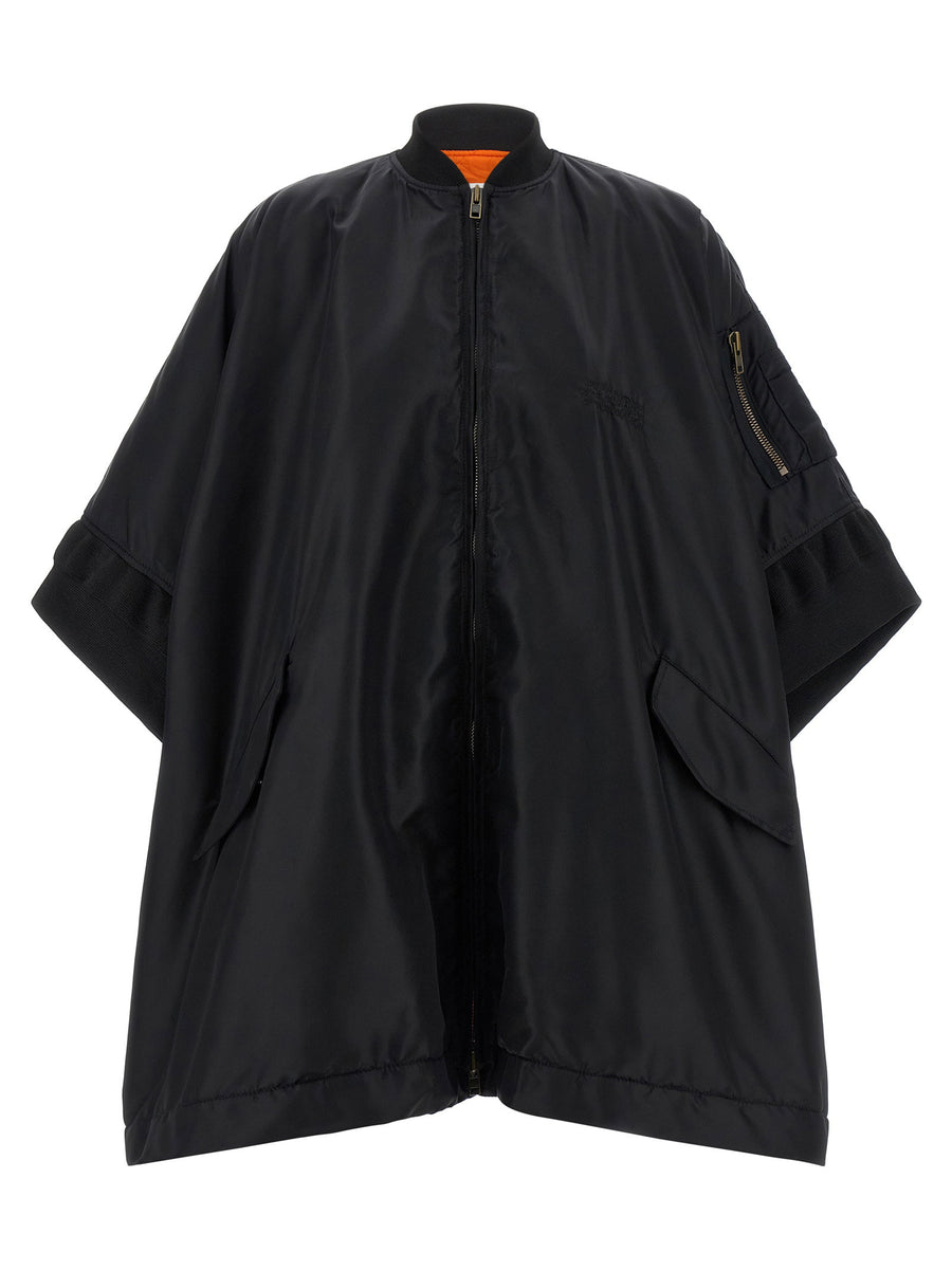 Mm6 Maison Margiela Numeric Signature Bomber Jacket Black Polyamide