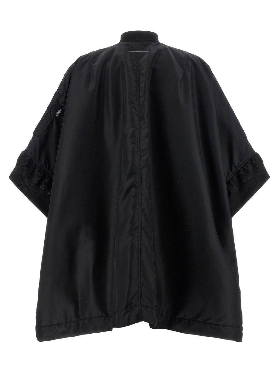 Mm6 Maison Margiela Numeric Signature Bomber Jacket Black Polyamide