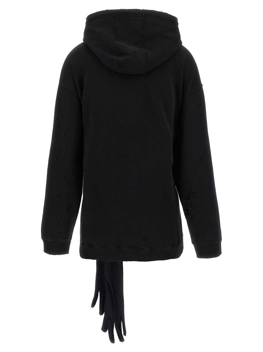 Mm6 Maison Margiela Hoodie Dress With Integrated Gloves Convertible Silhouette For Women