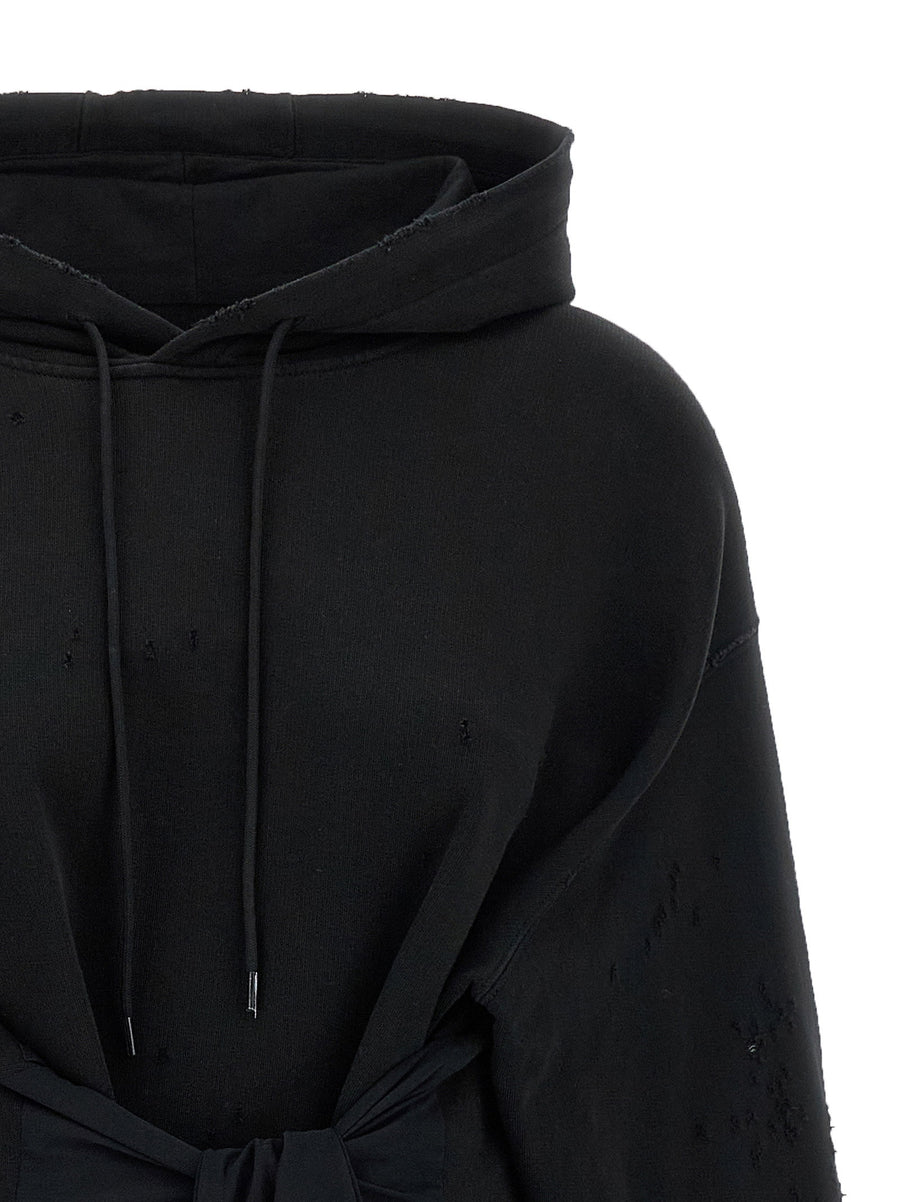 Mm6 Maison Margiela Hoodie Dress With Integrated Gloves Convertible Silhouette For Women