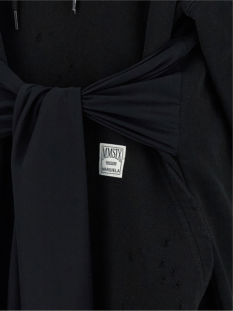 Mm6 Maison Margiela Hoodie Dress With Integrated Gloves Convertible Silhouette For Women