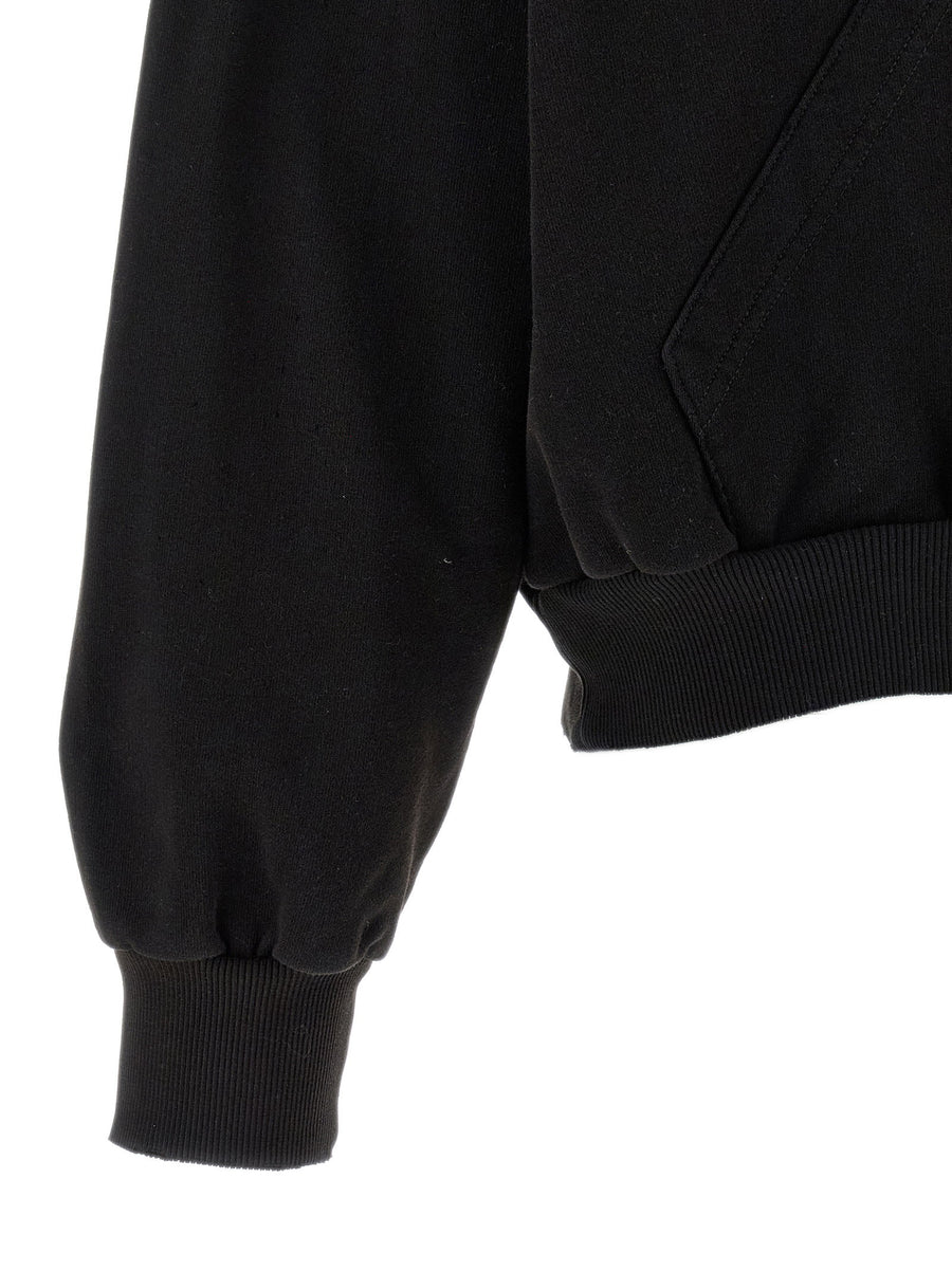 Mm6 Maison Margiela Trompe Loeil Hoodie For Women - Distressed Artful Finish, Front Pockets, Luxury Streetwear