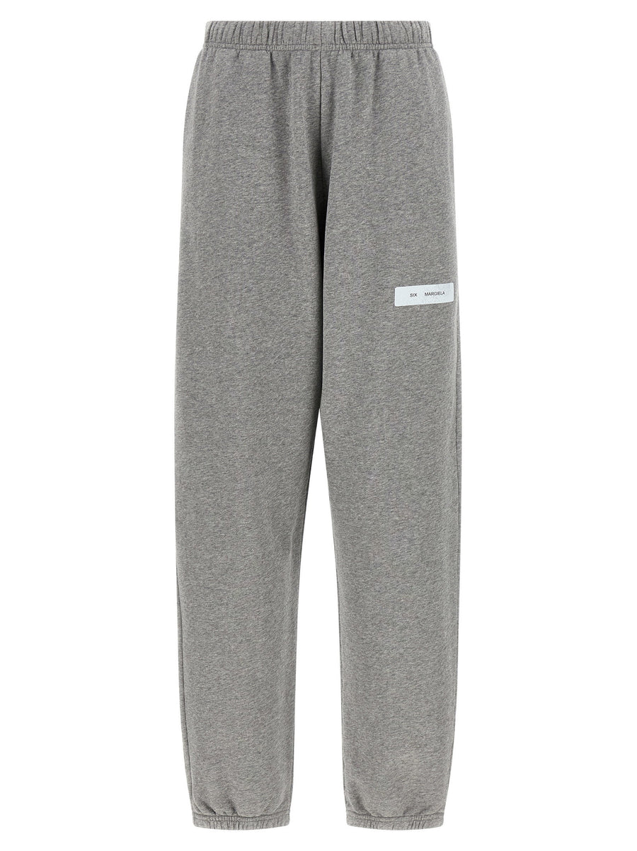 MM6 Maison Margiela Sweatshirt Joggers For Women Gray 100 Percent Cotton Signature Logo Comfort Elastic Waistband