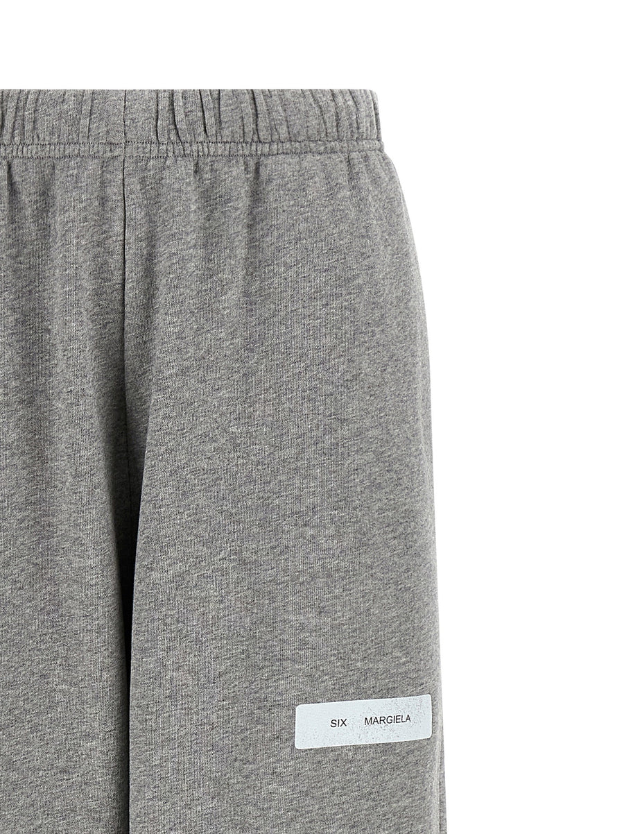 MM6 Maison Margiela Sweatshirt Joggers For Women Gray 100 Percent Cotton Signature Logo Comfort Elastic Waistband