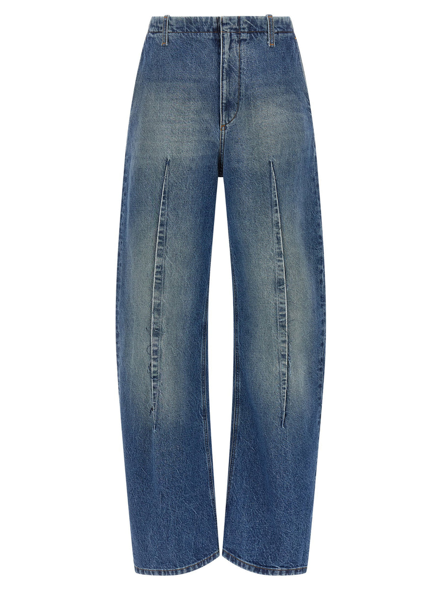 Mm6 Maison Margiela Vertical Pinch Jeans High Waist Blue Cotton