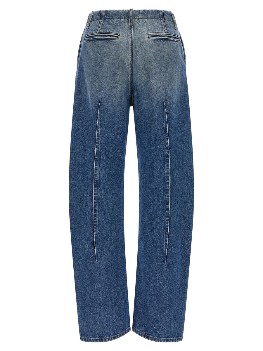 Mm6 Maison Margiela Vertical Pinch Jeans High Waist Blue Cotton