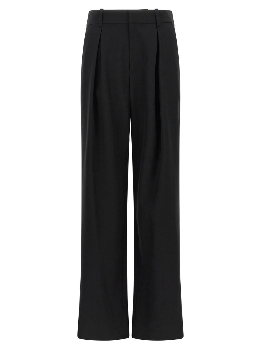 Mm6 Maison Margiela Black Virgin Wool Blend Low Crotch Trousers Relaxed Fit