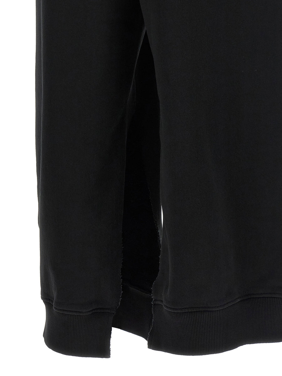 Mm6 Maison Margiela Split Joggers Pure Cotton Black Relaxed Trousers