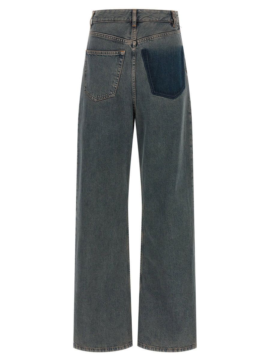 Mm6 Maison Margiela Gray Back To Back Construction Jeans With Wide Leg