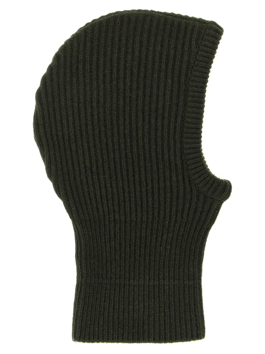 Mm6 Maison Margiela Numeric Signature Balaclava Deep Forest Green Wool Blend