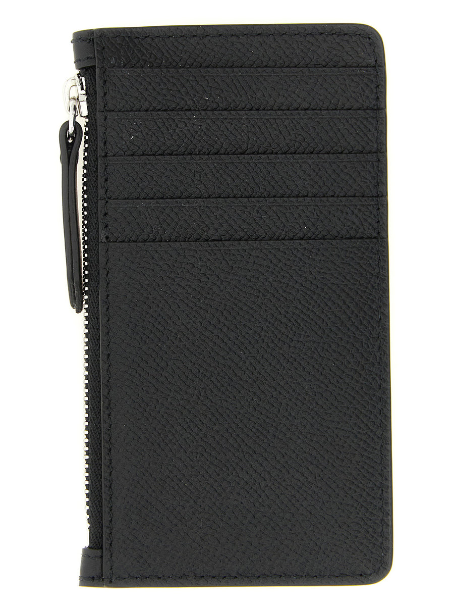 Maison Margiela Four Stitches Card Holder Calfskin Leather Black Luxurious Five Card Slots For Men