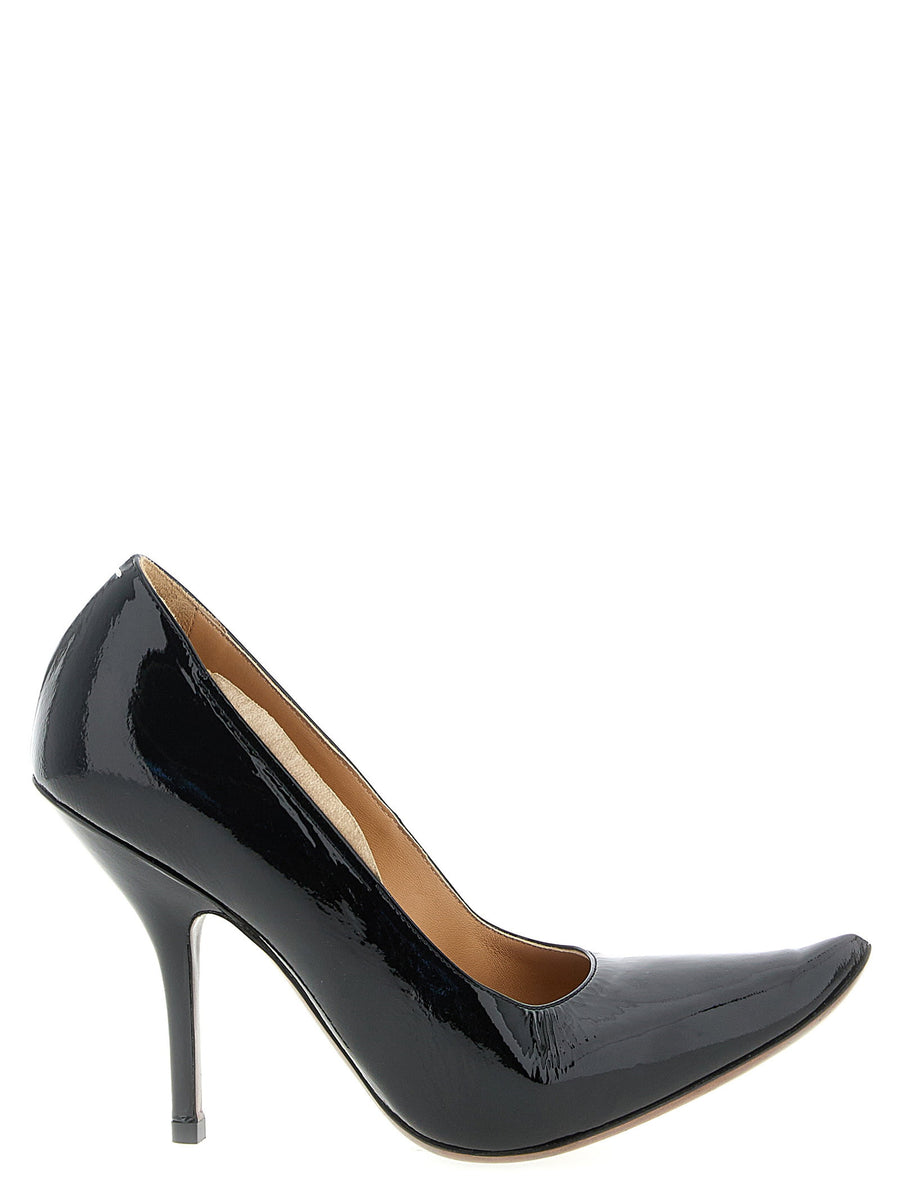 Maison Margiela Loved To Death Pumps Black Patent Calfskin Heels For Women Bold Fashion Forward Statement