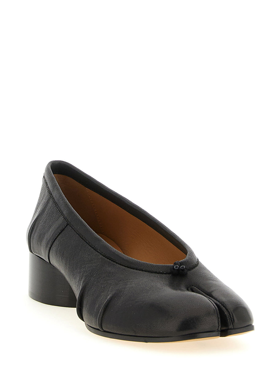 Maison Margiela Tabi Ballet Flats Black Lamb Leather Split Toe