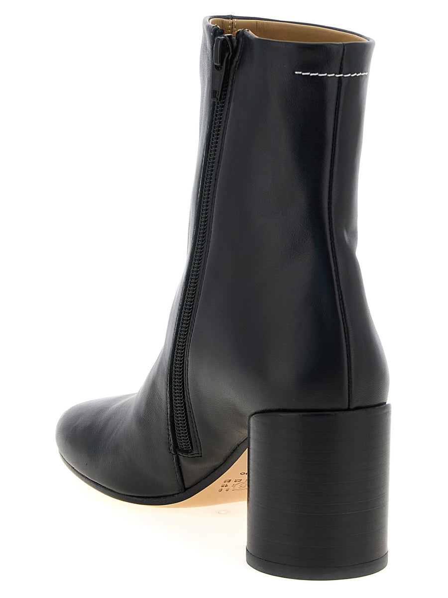 MM6 Maison Margiela Anatomic Ankle Boots Black Leather