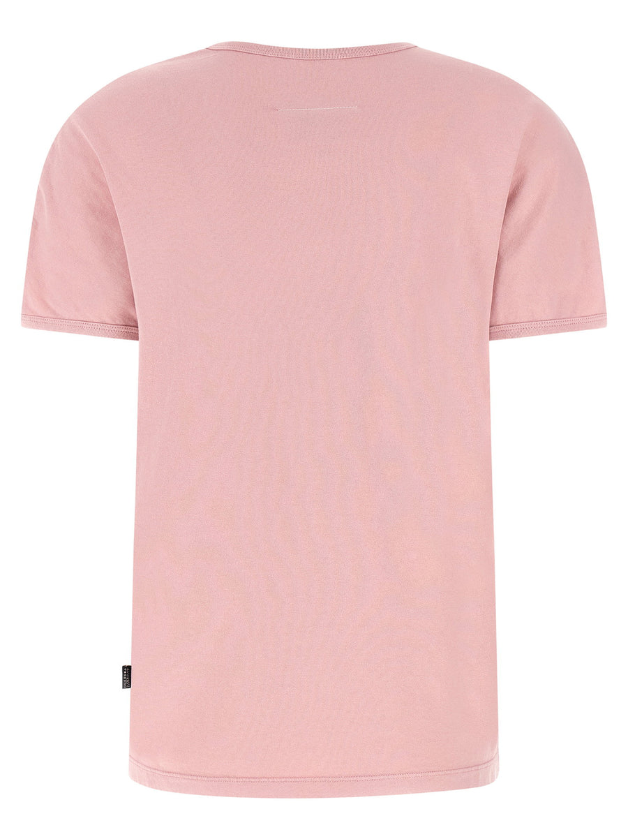 Mm6 Maison Margiela Arc Print T Shirt For Women 100 Percent Cotton Pink Vintage Comfort