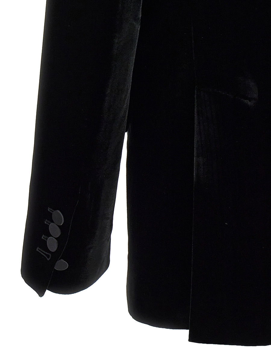 Dsquared2 Velvet Blazer For Women Luxe Palm Beach Tuxedo Jacket Slim Fit Statement