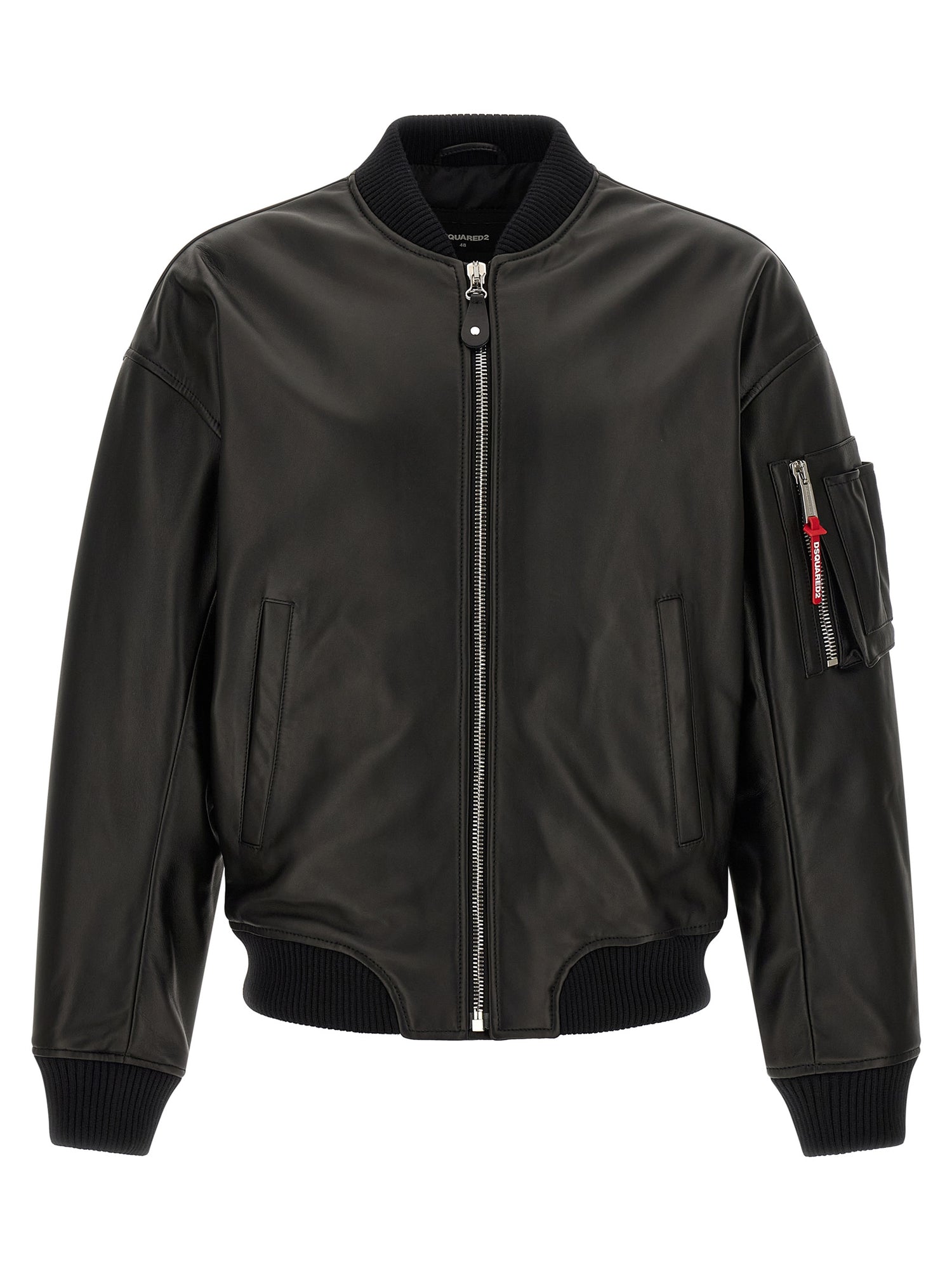 Dsquared2 Leather Bomber Jacket
