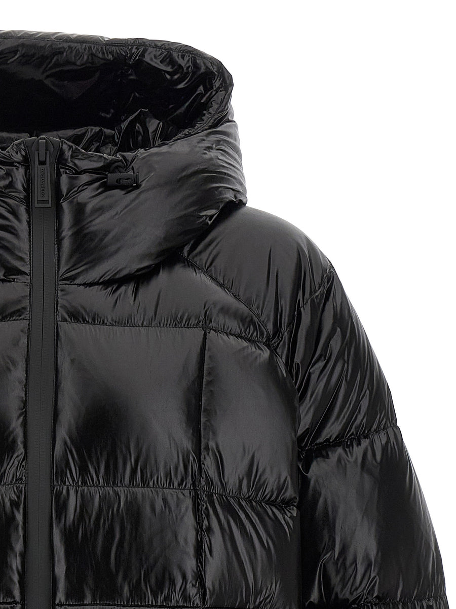 Dsquared2 3D Down Jacket Hooded Padded Black Luxury Outerwear for Women Urban Cold Weather Warmth