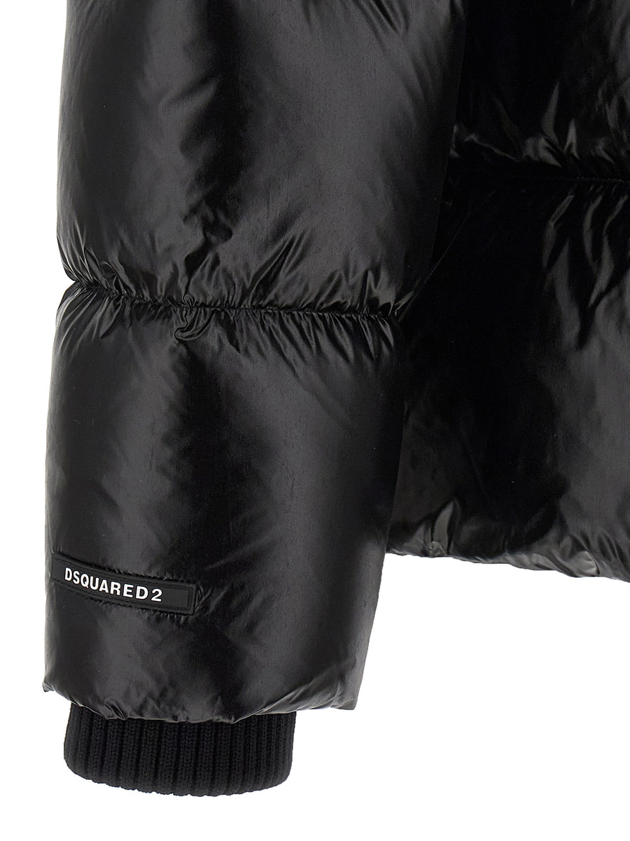 Dsquared2 3D Down Jacket Hooded Padded Black Luxury Outerwear for Women Urban Cold Weather Warmth