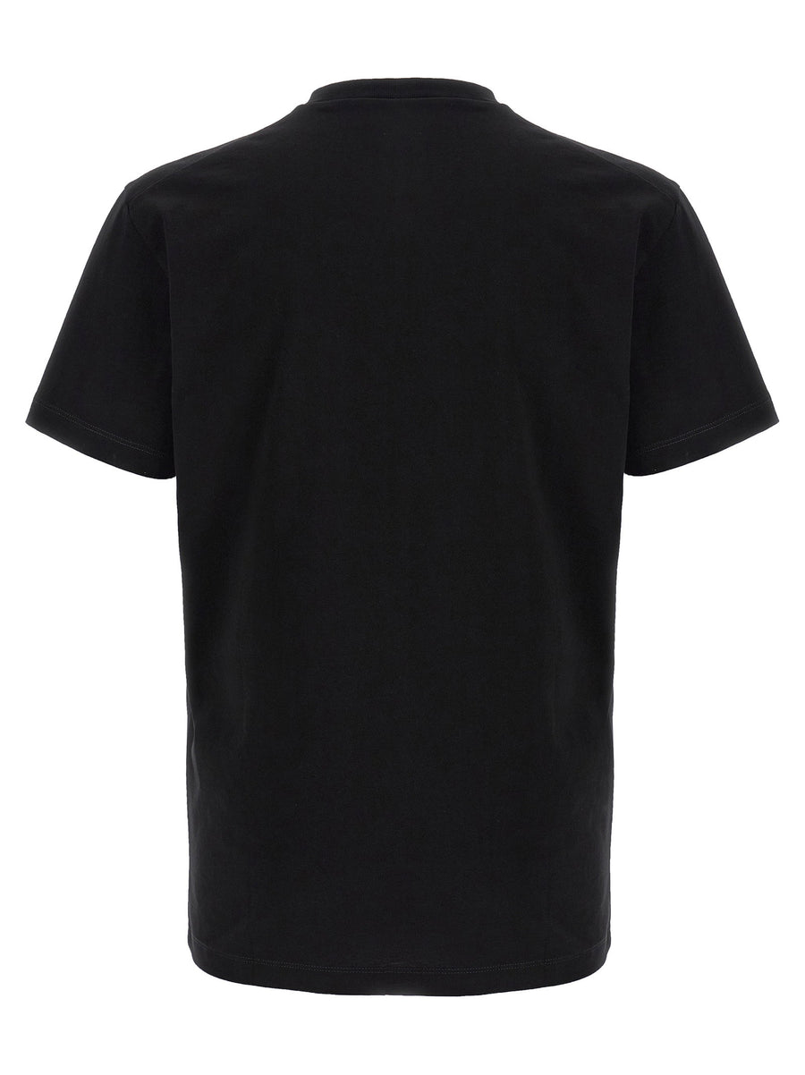 Dsquared2 Cool Fit Black Cotton Crewneck T Shirt With Patch Pocket Logo Print