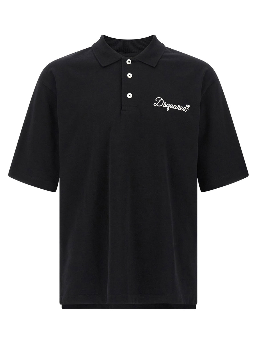 Dsquared2 Signature Polo Shirt For Men In Smooth Cotton Jersey With Embroidered Signature Logo