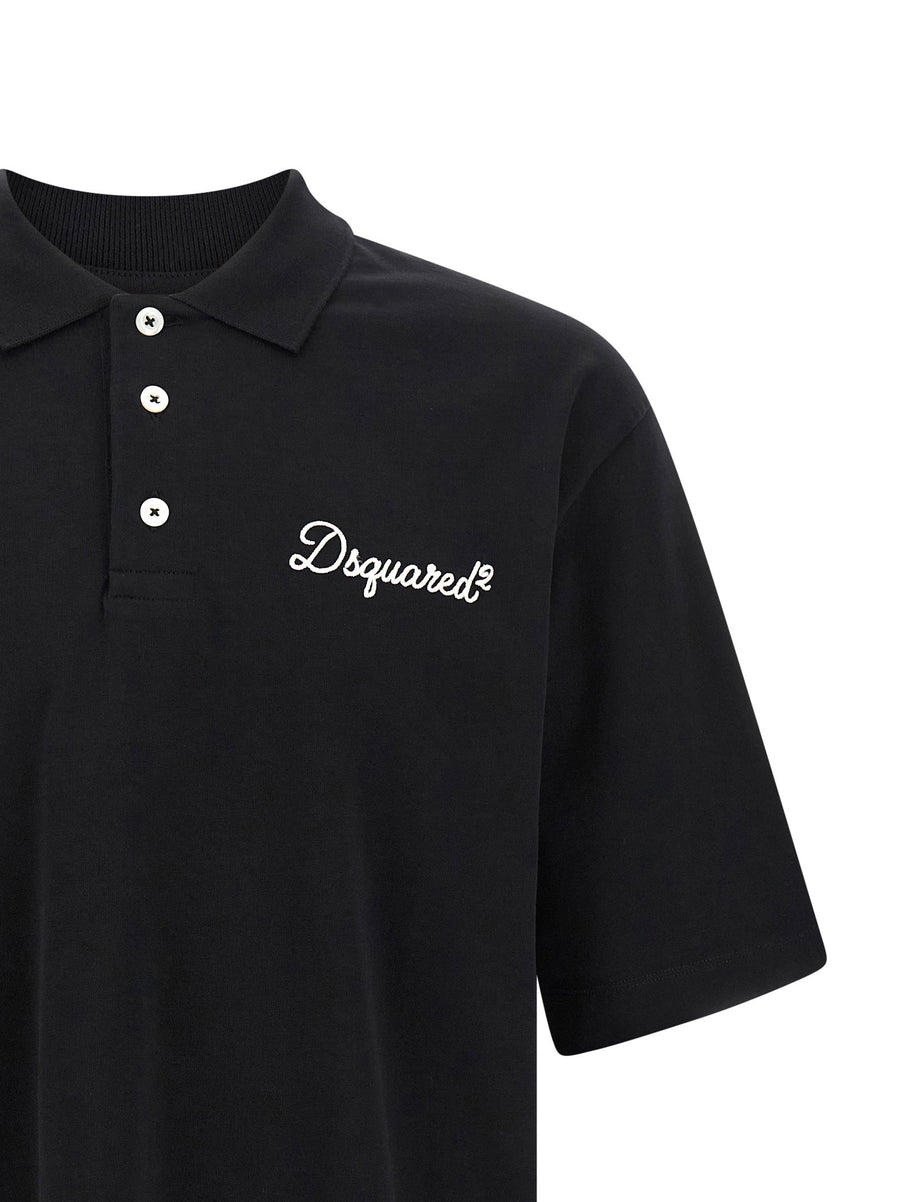 Dsquared2 Signature Polo Shirt For Men In Smooth Cotton Jersey With Embroidered Signature Logo
