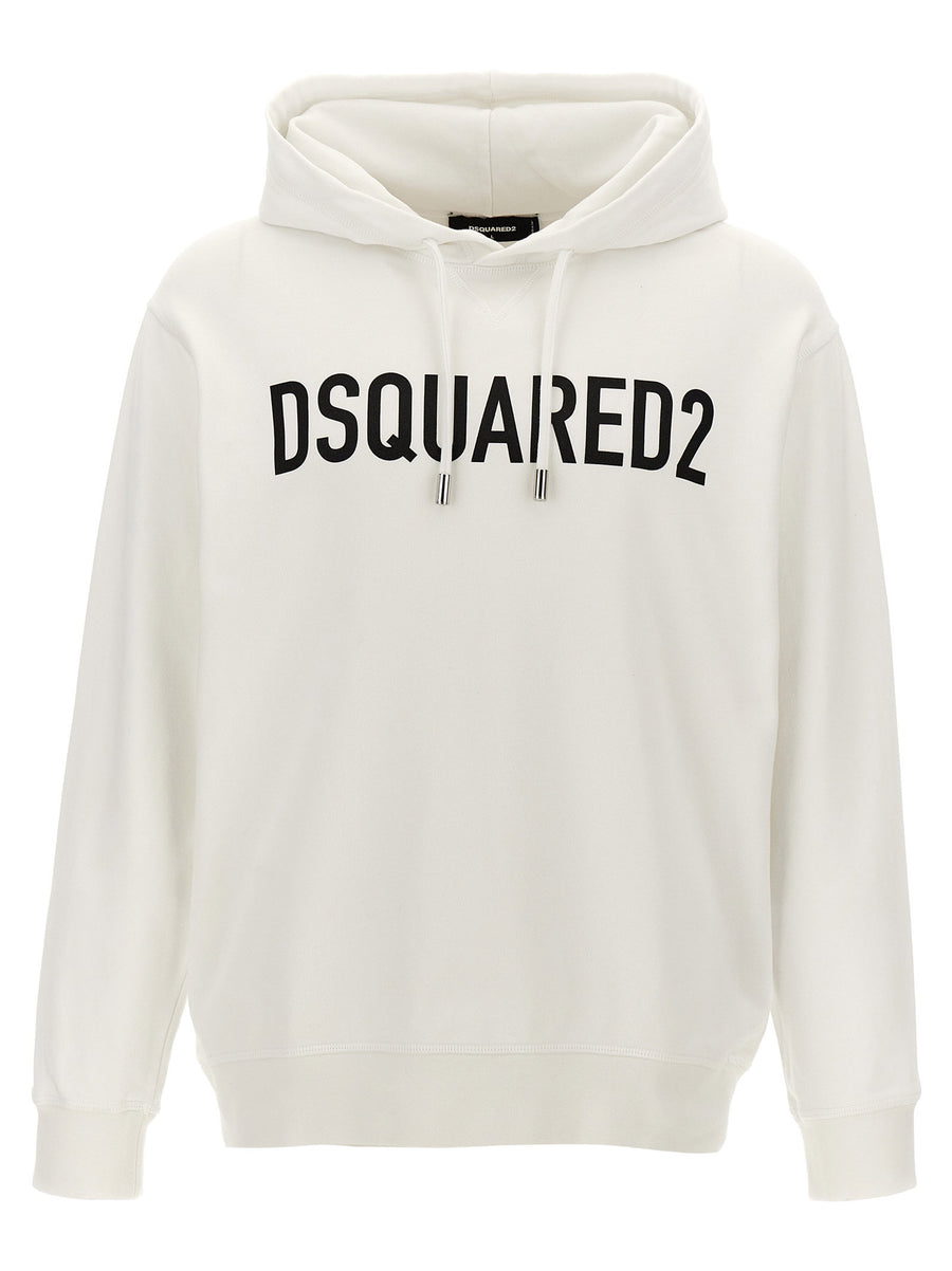 Dsquared2 Logo Print Hoodie For Men 100 Percent Cotton Premium Luxury Casual Wear Front Logo