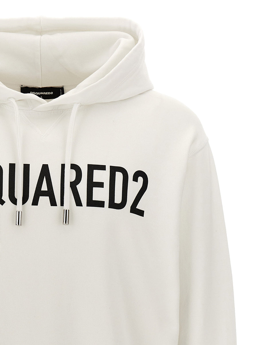 Dsquared2 Logo Print Hoodie For Men 100 Percent Cotton Premium Luxury Casual Wear Front Logo
