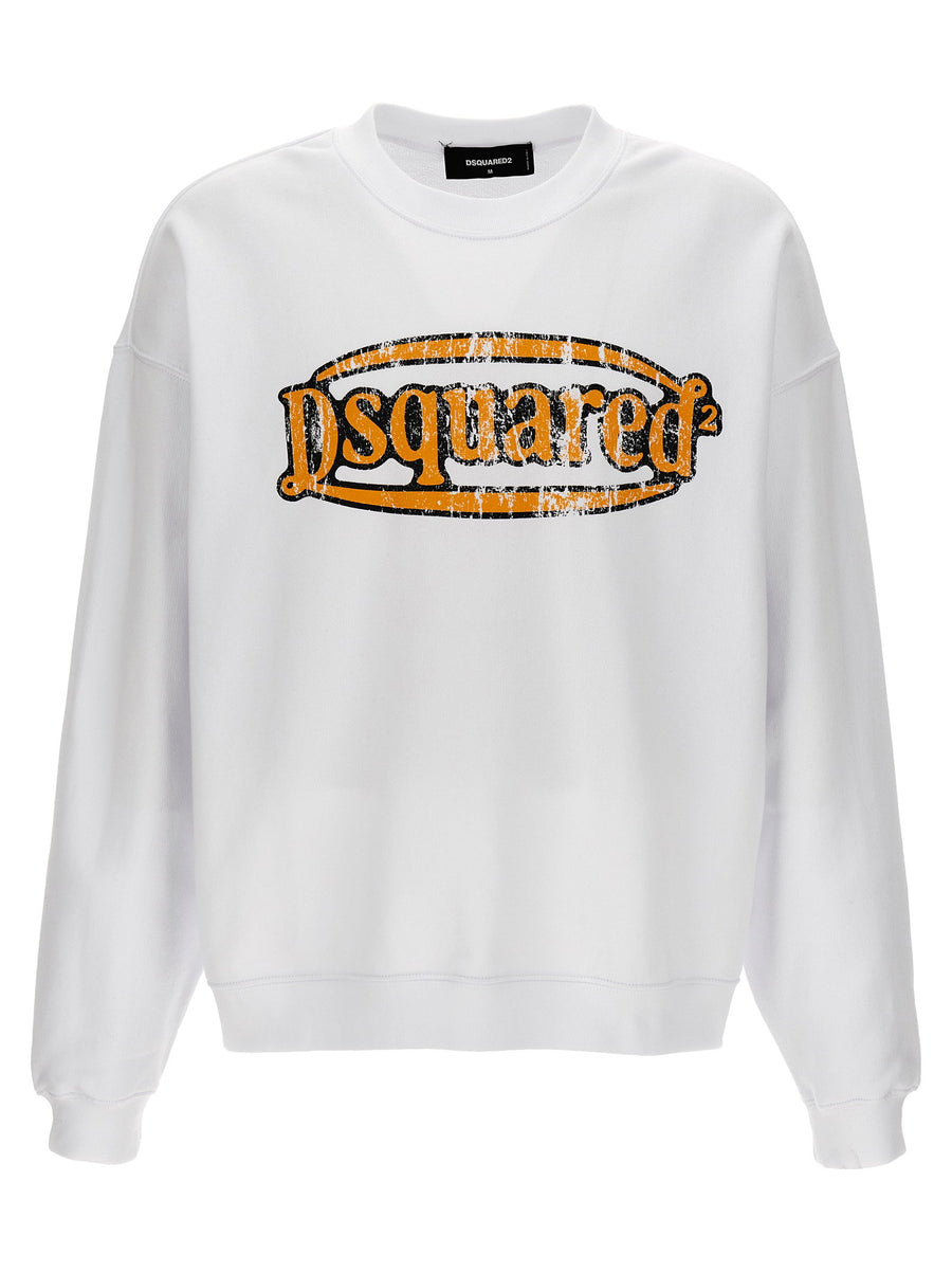 Dsquared2 Logo Sweatshirt Men Front Logo Print Premium Fit