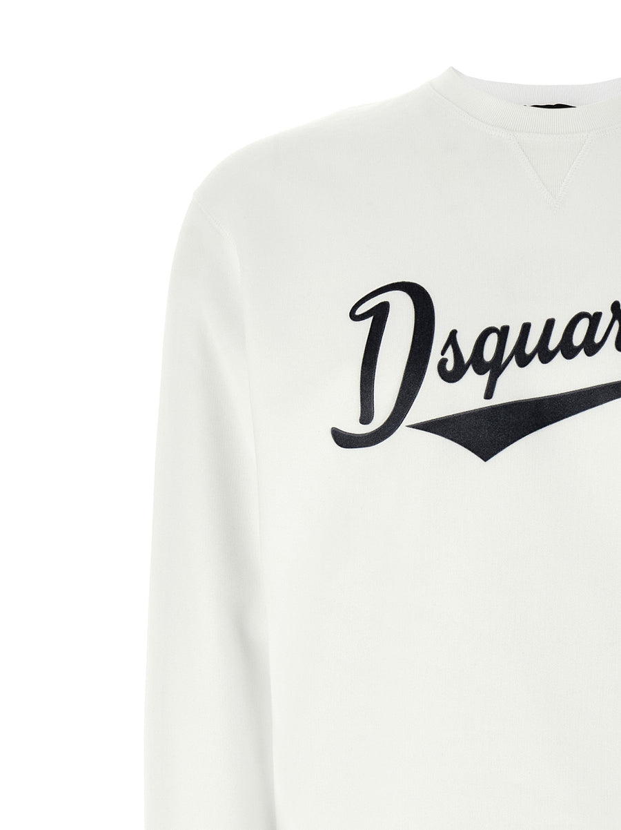 Dsquared2 Cool Fit Sweatshirt For Men Velvet Logo One Hundred Percent Cotton Jersey True To Size All Seasons