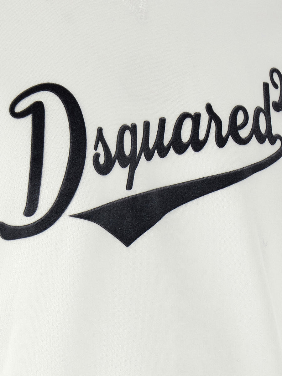 Dsquared2 Cool Fit Sweatshirt For Men Velvet Logo One Hundred Percent Cotton Jersey True To Size All Seasons