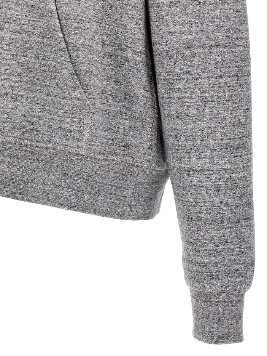 Dsquared2 NYC Fit Hoodie for Men in Gray Brushed Cotton with Subtle Embossed Logo and City Ready Versatility