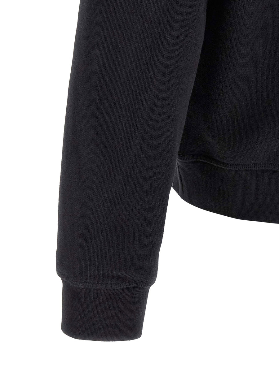 Dsquared2 Vintage Logo Print Black Hoodie 100 Percent Cotton Relaxed Fit Men