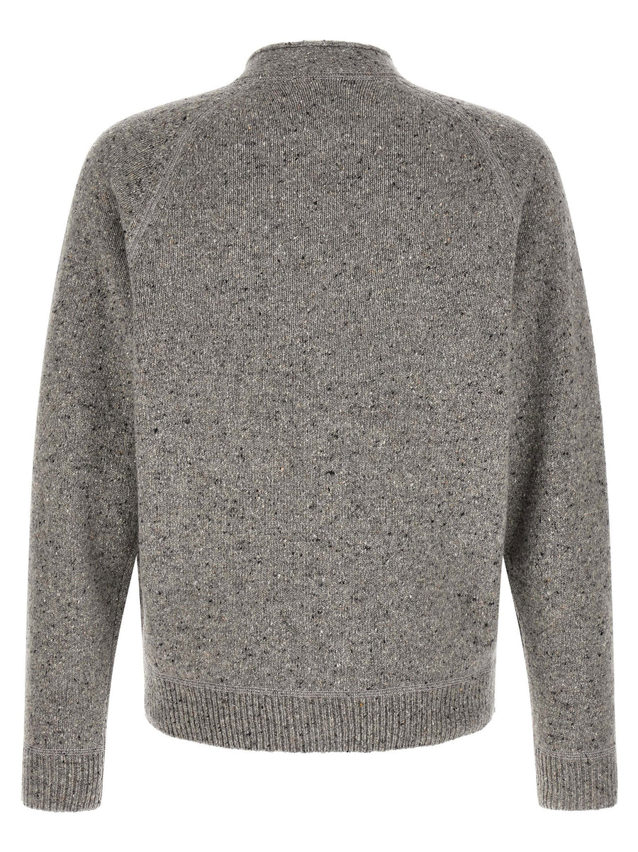 Dsquared2 Wool Blend Cardigan For Men Gray V Neck Raglan Sleeves Pockets