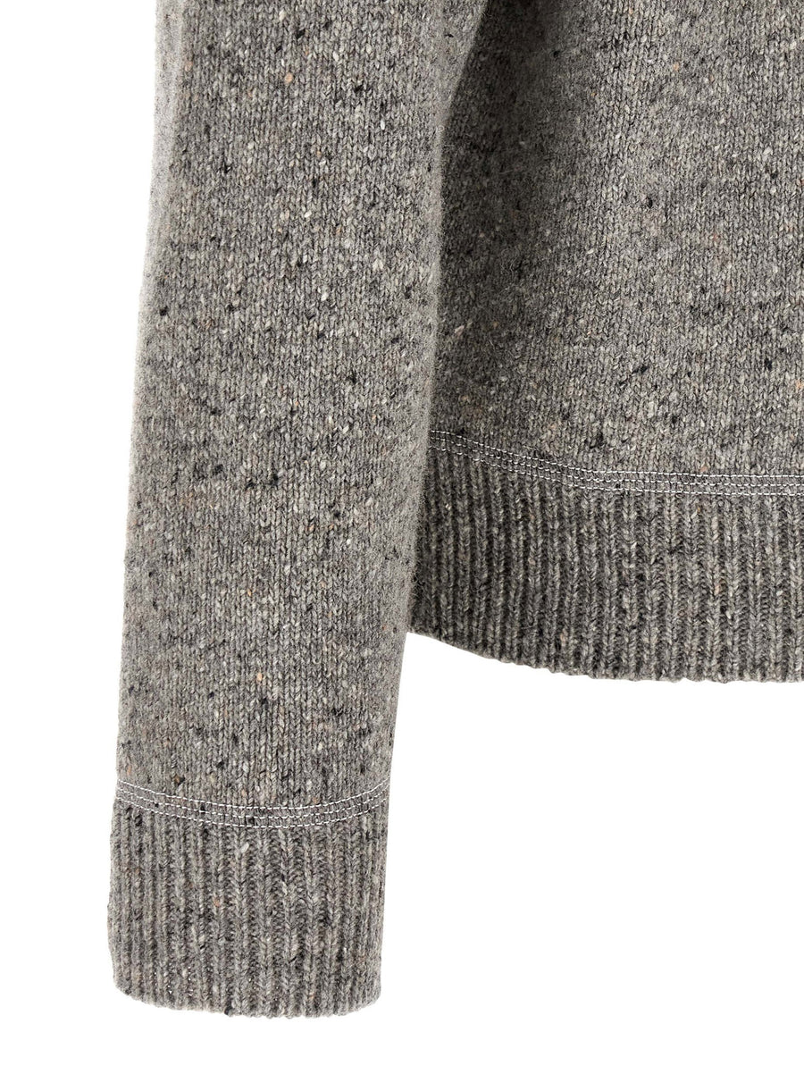 Dsquared2 Wool Blend Cardigan For Men Gray V Neck Raglan Sleeves Pockets