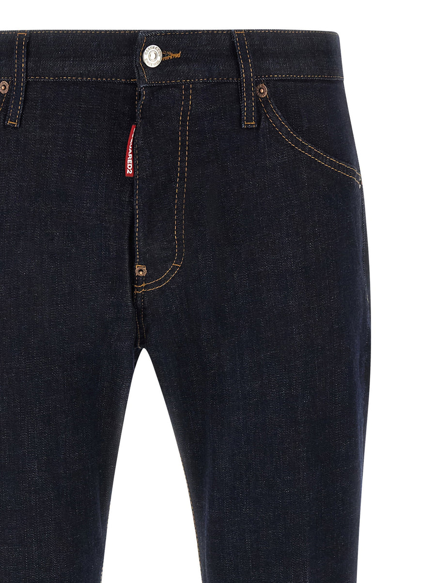 Dsquared2 Teddy Jeans Premium Low Rise 12oz Stretch Denim For Men Everyday Comfort Casual