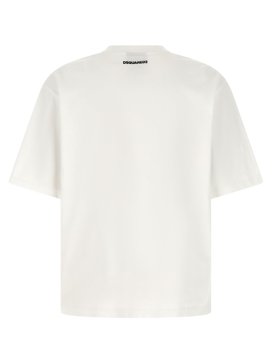 Dsquared2 Iconique T Shirt Men 100 Percent Cotton Jersey With Front And Back Prints Spring Summer 2026