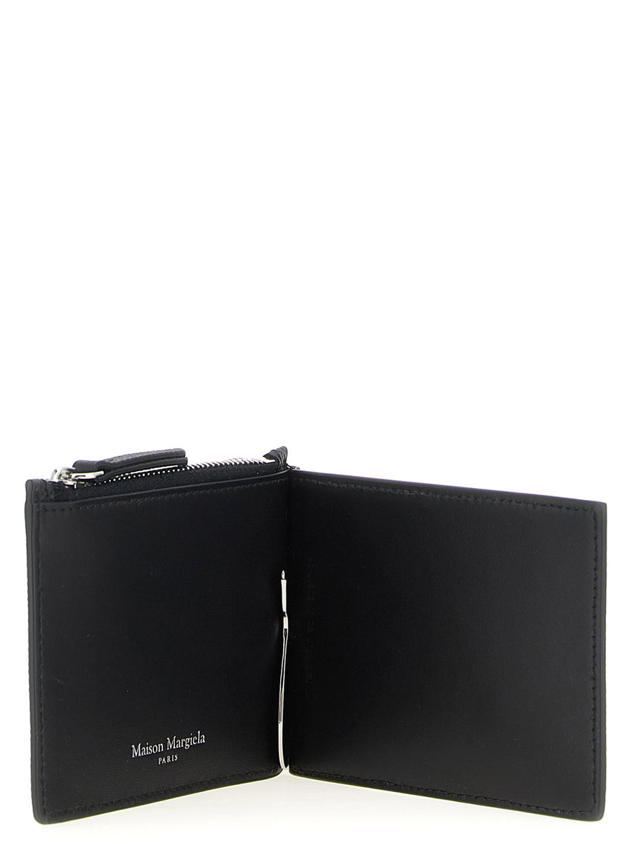 Maison Margiela Logo Wallet For Men Premium Black Leather Compact Design With Logo Embroidery