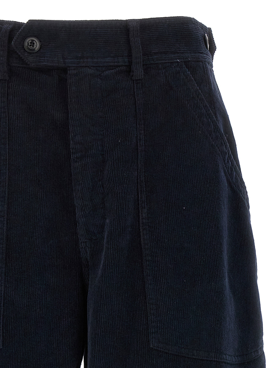 Cellar Door Paola Pants Versatile Wide Leg Blue Corduroy For Women Polished Office Wear