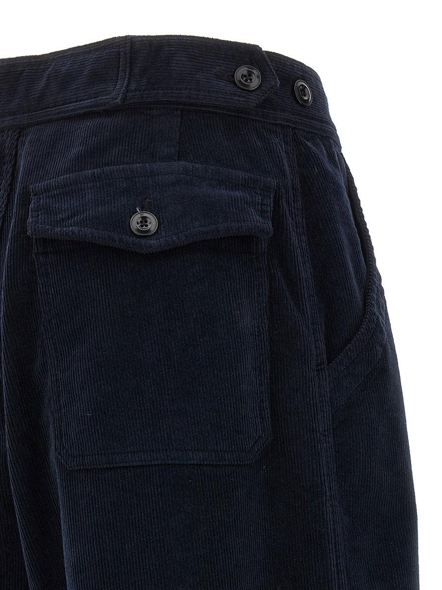 Cellar Door Paola Pants Versatile Wide Leg Blue Corduroy For Women Polished Office Wear