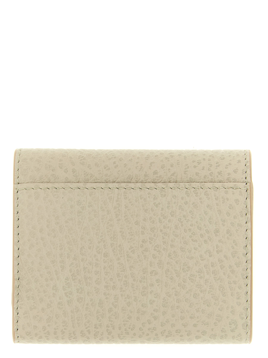 Maison Margiela Four Stitches Wallet For Men Premium Gray Embossed Leather With Snap Closure