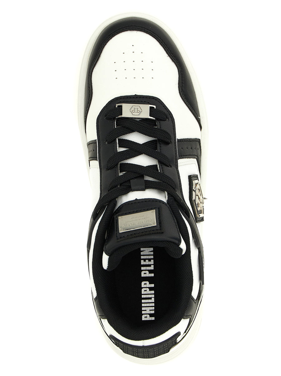 Philipp Plein Sk8r Sneakers For Men Luxury Leather Effect Canvas Upper Ultralight Cushioned Comfort